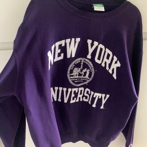 New York University purple sweatshirt